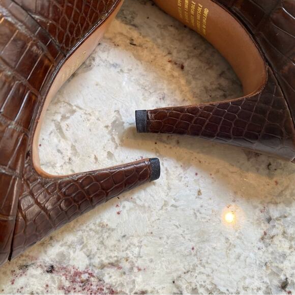 Rayne London $540 Vtg. EVITA Croc Leather Heels sz 9.5 NN (AA) EUC - Picture 10 of 13